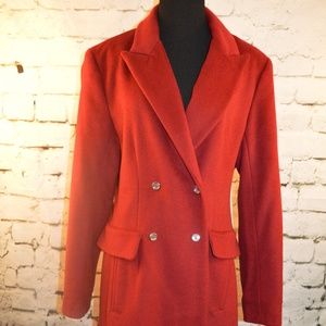 Calvin Klein Burgundy Wool Blend Trench Coat 10